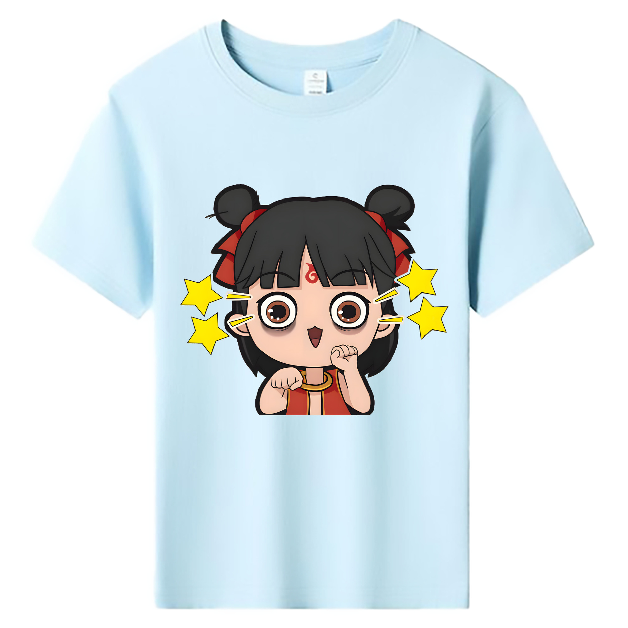 （画像用） Ne Zha 2 ナタ 魔童の大暴れ 綿100％キッズTシャツ（フロントプリント）